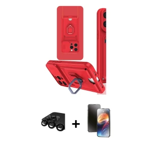 ieg™ iPhone 15 Pro Max Kılıf Vadi Form Prime - Siyah 3D Antistatik Mat Seramik Nano Ekran Koruyucu + Raze Metal Kamera Lens - SH