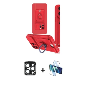 ieg™ iPhone 15 Pro Max Kılıf Vadi Form Prime - Siyah 3D Antistatik Seramik Nano Ekran Koruyucu + PVD Metal Kamera Lens - LT