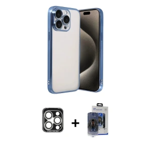 ieg™ iPhone 15 Pro Max Kılıf Vadi Minimal - Siyah Vanessa Magic Cam + PVD Metal Kamera Lens - GS