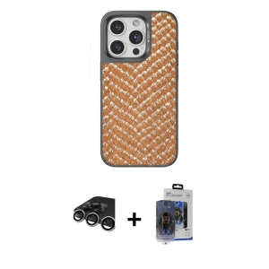 ieg™ iPhone 15 Pro Max Kılıf Vadi Özel Seri - Siyah Vanessa Magic Cam + Raze Metal Kamera Lens - GS