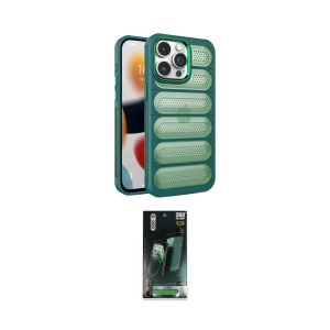 ieg™ iPhone 15 Pro Max Kılıf Yadigar Doku Özel Seri - Siyah 360 Mat Full Body Arka Koruyucu