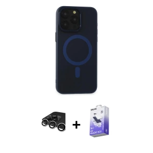 ieg™ iPhone 15 Pro Max Kılıf Yadigar Işık - Siyah Bilvis 5in1 5D Magic Hayalet Cam Ekran Koruyucu + Raze Metal Kamera Lens - GS