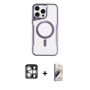 ieg™ iPhone 15 Pro Max Kılıf Yadigar Klasik Özel Seri - Siyah Bilvis 3D Mat Cam Ekran Koruyucu + PVD Metal Kamera Lens - GS
