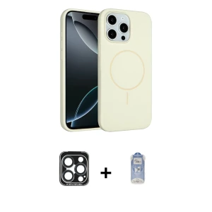 ieg™ iPhone 15 Pro Max Kılıf Yankı Form Serisi - Siyah Joko Magic 5D Cam + PVD Metal Kamera Lens - LT