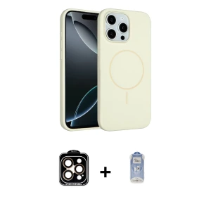 ieg™ iPhone 15 Pro Max Kılıf Yankı Form Serisi - Siyah Joko Magic 5D Cam + PVD Metal Kamera Lens - TU