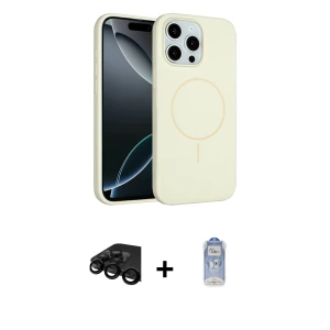 ieg™ iPhone 15 Pro Max Kılıf Yankı Form Serisi - Siyah Joko Magic 5D Cam + Raze Metal Kamera Lens - SH