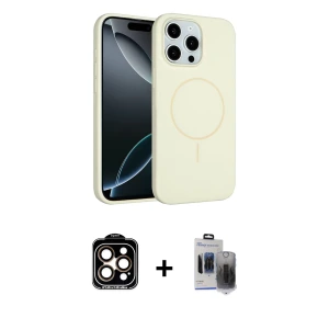 ieg™ iPhone 15 Pro Max Kılıf Yankı Form Serisi - Siyah Vanessa Magic Hayalet Cam + PVD Metal Kamera Lens - TU