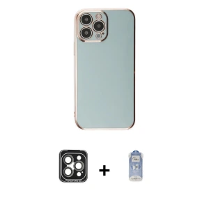 ieg™ iPhone 15 Pro Max Kılıf Yankı Serisi - Siyah Joko Magic 5D Cam + PVD Metal Kamera Lens - GI