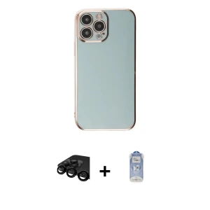 ieg™ iPhone 15 Pro Max Kılıf Yankı Serisi - Siyah Joko Magic 5D Cam + Raze Metal Kamera Lens - SH