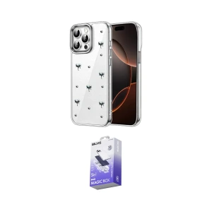 ieg™ iPhone 15 Pro Max Kılıf Yörünge Form - Siyah Bilvis 5in1 5D Magic Hayalet Cam Ekran Koruyucu