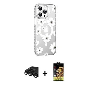 ieg™ iPhone 15 Pro Max Kılıf Yörünge Işık Prime - Siyah Buffer Cam Ekran Koruyucu + Raze Metal Kamera Lens - SH