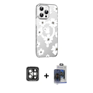 ieg™ iPhone 15 Pro Max Kılıf Yörünge Işık Prime - Siyah Vanessa Magic Cam + PVD Metal Kamera Lens - GI