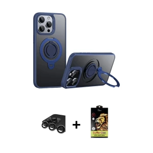 ieg™ iPhone 15 Pro Max Kılıf Zirve Çizgi Prime - Siyah Buffer Cam Ekran Koruyucu + Raze Metal Kamera Lens - TMGI
