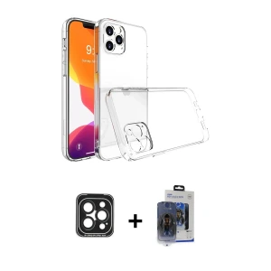 ieg™ iPhone 15 Pro Max Kılıf Zirve Doku - Siyah Vanessa Magic Cam + PVD Metal Kamera Lens - SH