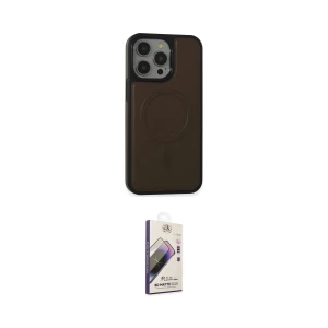 ieg™ iPhone 15 Pro Max Kılıf Zirve Işık Serisi - Siyah Bilvis 3D Mat Cam Ekran Koruyucu