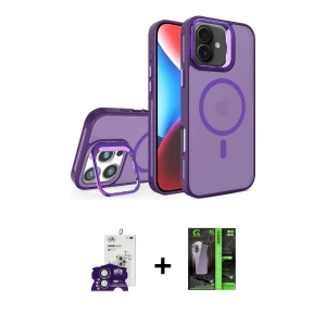 ieg™ iPhone 16 Kılıf Akış Form - Şeffaf 360 Full Body Arka Koruyucu + Bilvis Titan Kamera Lens - YL
