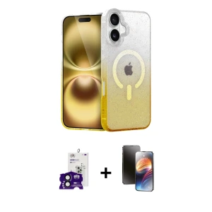 ieg™ iPhone 16 Kılıf Eksen Minimal Özel Seri - Siyah 3D Antistatik Mat Seramik Nano Ekran Koruyucu + Bilvis Titan Kamera Lens - SH