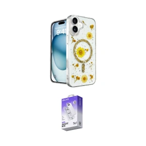 ieg™ iPhone 16 Kılıf Kozmos Doku - Siyah Bilvis 5in1 3D Magic Cam Ekran Koruyucu
