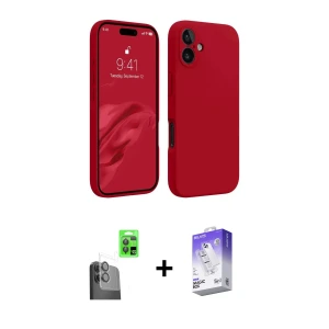 ieg™ iPhone 16 Kılıf Kozmos Yansıma Özel Seri - Siyah Bilvis 5in1 3D Magic Cam Ekran Koruyucu + Raze Metal Kamera Lens - SH