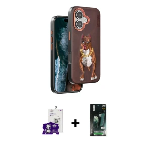 ieg™ iPhone 16 Kılıf Nova Form Koleksiyonu - Siyah 360 Mat Full Body Arka Koruyucu + Bilvis Titan Kamera Lens - GS