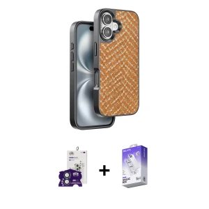 ieg™ iPhone 16 Kılıf Vadi Özel Seri - Siyah Bilvis 5in1 3D Magic Cam Ekran Koruyucu + Bilvis Titan Kamera Lens - YL