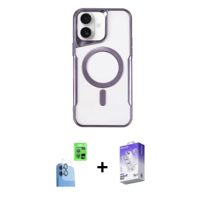 ieg™ iPhone 16 Kılıf Yadigar Klasik Özel Seri - Siyah Bilvis 5in1 3D Magic Cam Ekran Koruyucu + Raze Metal Kamera Lens - LT