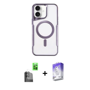 ieg™ iPhone 16 Kılıf Yadigar Klasik Özel Seri - Siyah Bilvis 5in1 3D Magic Cam Ekran Koruyucu + Raze Metal Kamera Lens - SH