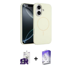 ieg™ iPhone 16 Kılıf Yankı Form Serisi - Siyah Bilvis 5in1 3D Magic Cam Ekran Koruyucu + Bilvis Titan Kamera Lens - YL