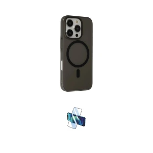 ieg™ iPhone 16 Pro Kılıf Çekirdek Modern Prime - Siyah 3D Antistatik Seramik Nano Ekran Koruyucu