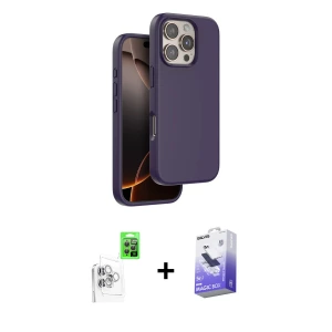 ieg™ iPhone 16 Pro Kılıf Kıvılcım Çizgi Serisi - Siyah Bilvis 5in1 5D Magic Hayalet Cam Ekran Koruyucu + Raze Metal Kamera Lens - BZ
