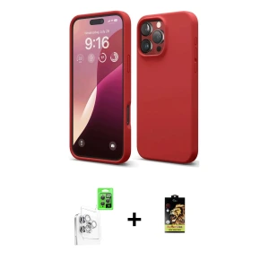 ieg™ iPhone 16 Pro Kılıf Kozmos Yansıma Özel Seri - Siyah Buffer Cam Ekran Koruyucu + Raze Metal Kamera Lens - BZ
