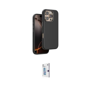 ieg™ iPhone 16 Pro Kılıf Kutup Modern - Siyah Bilvis 0.18mm Plus Cam Ekran Koruyucu