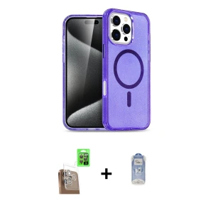 ieg™ iPhone 16 Pro Kılıf Nova Asil Prime - Siyah Joko Magic 5D Cam + Raze Metal Kamera Lens - CLTM