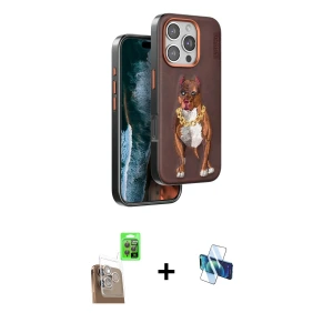 ieg™ iPhone 16 Pro Kılıf Nova Form Koleksiyonu - Siyah 3D Antistatik Seramik Nano Ekran Koruyucu + Raze Metal Kamera Lens - CLTM