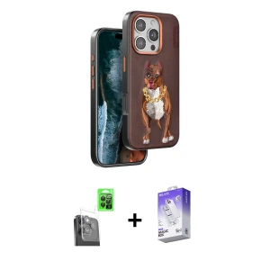 ieg™ iPhone 16 Pro Kılıf Nova Form Koleksiyonu - Siyah Bilvis 5in1 3D Magic Cam Ekran Koruyucu + Raze Metal Kamera Lens - SH