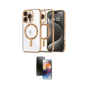 ieg™ iPhone 16 Pro Kılıf Nova Işık Özel Seri - Siyah 3D Antistatik Mat Seramik Nano Ekran Koruyucu