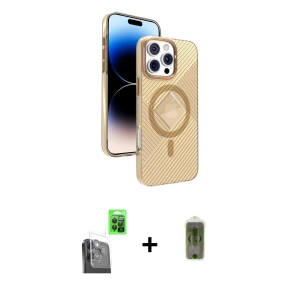 ieg™ iPhone 16 Pro Kılıf Nova Modern Prime - Siyah Joko Magic 5D Hayalet Cam + Raze Metal Kamera Lens - SH