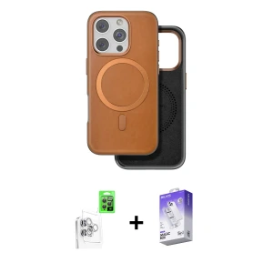 ieg™ iPhone 16 Pro Kılıf Pusula Işık Koleksiyonu - Siyah Bilvis 5in1 3D Magic Cam Ekran Koruyucu + Raze Metal Kamera Lens - BZ