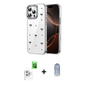ieg™ iPhone 16 Pro Kılıf Yörünge Form - Siyah Joko Magic 5D Cam + Raze Metal Kamera Lens - BZ