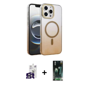 ieg™ iPhone 16 Pro Max Kılıf Ahenk Doku Özel Seri - Siyah 360 Mat Full Body Arka Koruyucu + Bilvis Titan Kamera Lens - TMGI