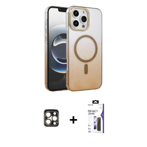 ieg™ iPhone 16 Pro Max Kılıf Ahenk Doku Özel Seri - Siyah Bilvis 3X AR Hayalet Cam Ekran Koruyucu + PVD Metal Kamera Lens - GD