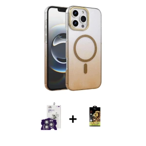 ieg™ iPhone 16 Pro Max Kılıf Ahenk Doku Özel Seri - Siyah Buffer Cam Ekran Koruyucu + Bilvis Titan Kamera Lens - GS