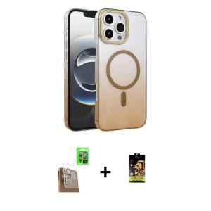 ieg™ iPhone 16 Pro Max Kılıf Ahenk Doku Özel Seri - Siyah Buffer Cam Ekran Koruyucu + Raze Metal Kamera Lens - CLTM