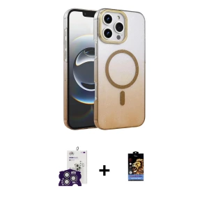 ieg™ iPhone 16 Pro Max Kılıf Ahenk Doku Özel Seri - Siyah Buffer Hayalet Cam Ekran Koruyucu + Bilvis Titan Kamera Lens - GS