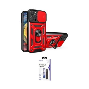 ieg™ iPhone 16 Pro Max Kılıf Ahenk Klasik - Siyah Bilvis 3X AR Hayalet Cam Ekran Koruyucu