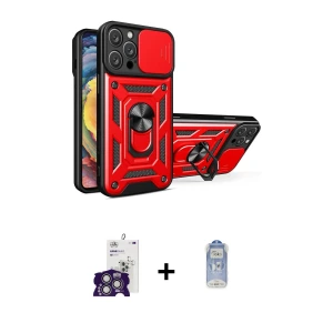 ieg™ iPhone 16 Pro Max Kılıf Ahenk Klasik - Siyah Joko Magic 5D Cam + Bilvis Titan Kamera Lens - GS