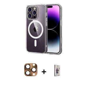 ieg™ iPhone 16 Pro Max Kılıf Ahenk Minimal Serisi - Siyah Bilvis 3D Cam Ekran Koruyucu + Pers Alüminyum Kamera Lens - CLTM