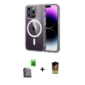 ieg™ iPhone 16 Pro Max Kılıf Ahenk Minimal Serisi - Siyah Buffer Cam Ekran Koruyucu + Raze Metal Kamera Lens - SH