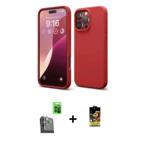 ieg™ iPhone 16 Pro Max Kılıf Ahenk Serisi - Siyah Buffer Cam Ekran Koruyucu + Raze Metal Kamera Lens - SH