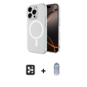 ieg™ iPhone 16 Pro Max Kılıf Ahenk Yansıma Prime - Siyah Joko Magic 5D Cam + PVD Metal Kamera Lens - SH